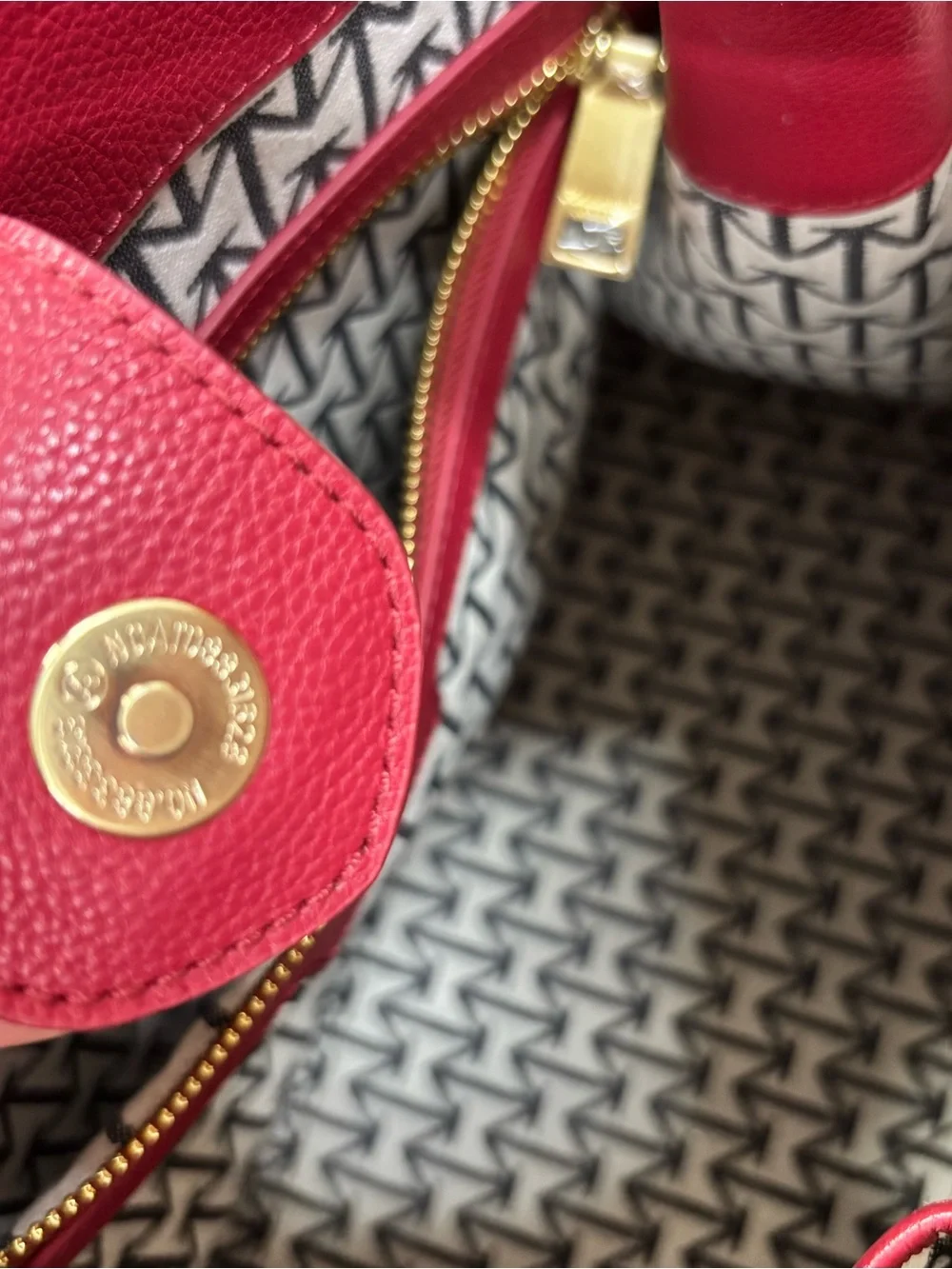 Moncrief London Brooke cherry Red Leather Tote